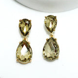 91421, TEARDROP RHINESTONE DANGLE EARRING, WEDDING, BRIDAL, PROM