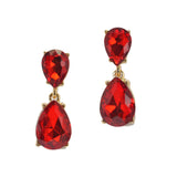 91421, TEARDROP RHINESTONE DANGLE EARRING, WEDDING, BRIDAL, PROM