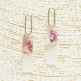 Rectangle Celluloid Acetate Drop Dangle Earring - view 2