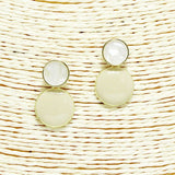 Epoxy Geometric Round Post Earring