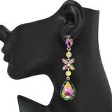 Teardrop Accent Rhinestone Evening Dangle Earring, Wedding, Bridal, Prom
