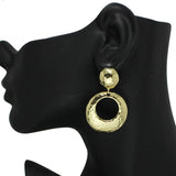 Hammered Metal Door Knocker Earring
