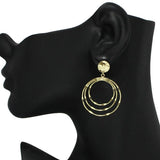 Multi Round Metal Dangle Earring