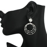 Multi Round Metal Dangle Earring - view 2