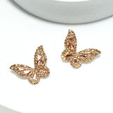 91454, BUTTERFLY RHINESTONE STUD EARRING