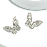 91454, BUTTERFLY RHINESTONE STUD EARRING