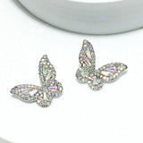 91454, BUTTERFLY RHINESTONE STUD EARRING