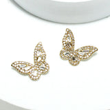 91454, BUTTERFLY RHINESTONE STUD EARRING