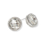 91456, ROUND RHINESTONE STUD EARRING