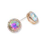 91456, ROUND RHINESTONE STUD EARRING