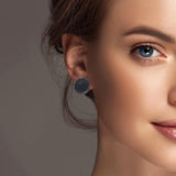 91456, ROUND RHINESTONE STUD EARRING