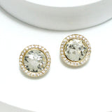 91456, ROUND RHINESTONE STUD EARRING