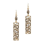 Rectangle Filigree Metal Dangle Earring