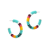 91460, 40MM WESTERN SEED BEAD HOOP EARRING