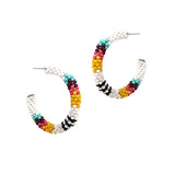 91460, 40MM WESTERN SEED BEAD HOOP EARRING