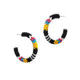 91460, 40MM WESTERN SEED BEAD HOOP EARRING