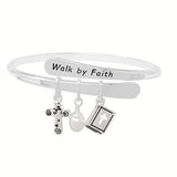 91464, "WALK BY FAITH" CHARM BRACELET, RELIGIOUS