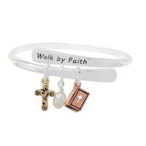 91464, "WALK BY FAITH" CHARM BRACELET, RELIGIOUS