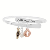 91466, "FAITH HOPE LOVE" CHARM BRACELET, RELIGIOUS
