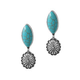 Western Concho Turquoise Stone Earring - view 2