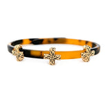 91475, CROSS FILIGREE ACCENT CELLULOID ACETATE BRACELET
