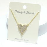 Heart Pave Cubic Zirconia Pendant Necklace, Valentine's DAY - view 2