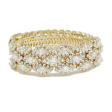 91513, MARQUISE CUBIC ZIRCONIA WITH PAVE RHINESTONE WRAP BRACELET, WEDDING, BRIDAL, PROM