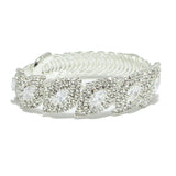 91514, MARQUISE CUBIC ZIRCONIA WITH PAVE RHINESTONE WRAP BRACELET, WEDDING, BRIDAL, PROM