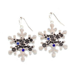 91527, "ITS THE SEASON" SNOWFLAKES DANGLE EARRING, HOLIDAY, CHRISTMAS