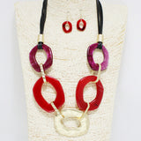 91540, GEOMETRIC CELLULOID ACETATE NECKLACE