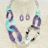 91541, WAVY GEOMETRIC CELLULOID ACETATE NECKLACE