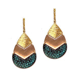 Hammered Teardrop Metal Earring - view 2