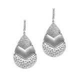 Hammered Teardrop Metal Earring - view 4
