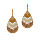 Hammered Teardrop Metal Earring