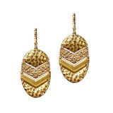 Hammered Oval Metal Earring