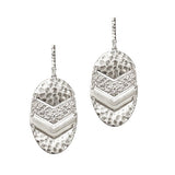 Hammered Oval Metal Earring - view 2