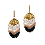 Hammered Oval Metal Earring - view 3
