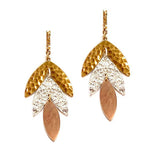 Hammered Leaf Metal Earring