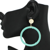 91582, ROUND RING SEED BEAD EARRING