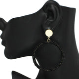 91582, ROUND RING SEED BEAD EARRING