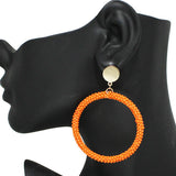 91582, ROUND RING SEED BEAD EARRING
