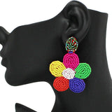 91584, FLOWER SEED BEAD EARRING