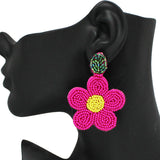 91584, FLOWER SEED BEAD EARRING
