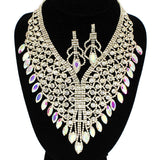 91589, MARQUISE ACCENT RHINESTONE EVENING NECKLACE, WEDDING, BRIDAL, PROM