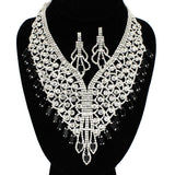 91589, MARQUISE ACCENT RHINESTONE EVENING NECKLACE, WEDDING, BRIDAL, PROM