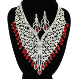91589, MARQUISE ACCENT RHINESTONE EVENING NECKLACE, WEDDING, BRIDAL, PROM