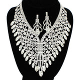 91589, MARQUISE ACCENT RHINESTONE EVENING NECKLACE, WEDDING, BRIDAL, PROM