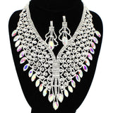 91589, MARQUISE ACCENT RHINESTONE EVENING NECKLACE, WEDDING, BRIDAL, PROM