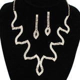 91595, WAVE ACCENT RHINESTONE EVENING NECKLACE, WEDDING, BRIDAL, PROM