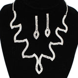91595, WAVE ACCENT RHINESTONE EVENING NECKLACE, WEDDING, BRIDAL, PROM